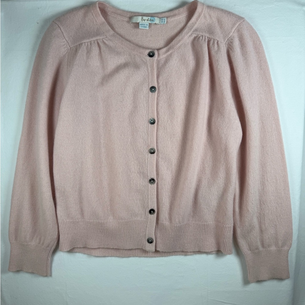 Boden Women’s Pale Pink Cashmere Cropped Cardigan Sweater sz 6/4 XS